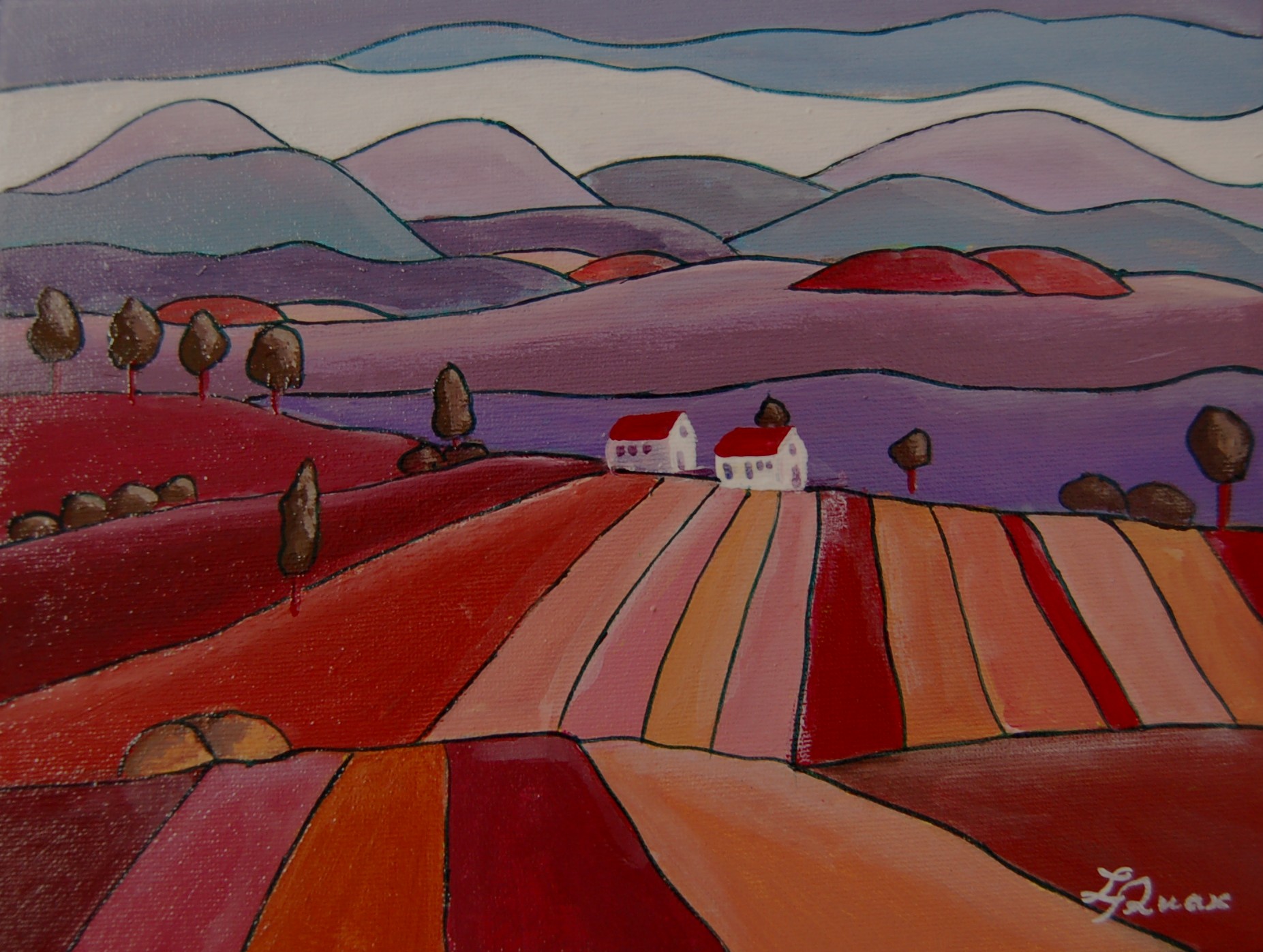 975 Primitief Landschap Paars